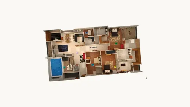 Penthouse B with private pool, 2D plan