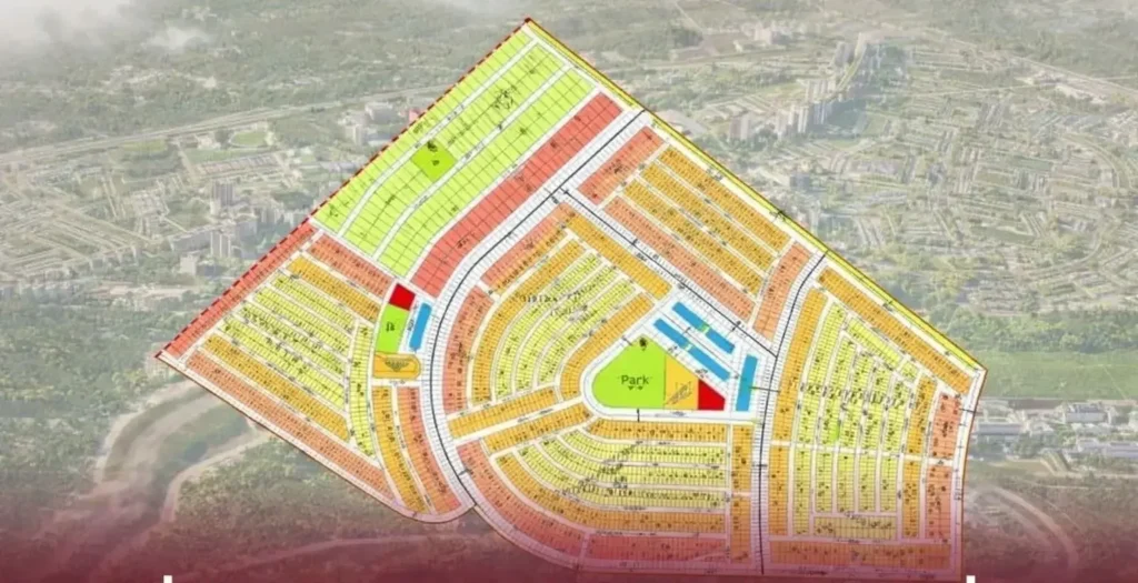 Aerial site photo of L Block in Faisal Town Phase 2