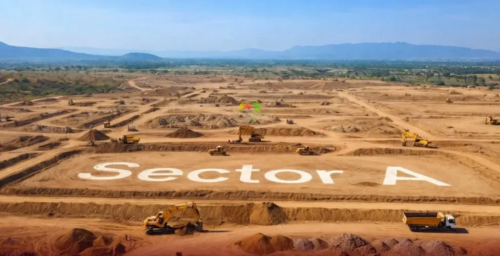 Aerial site photo of Sector A in Faisal Town Phase 2
