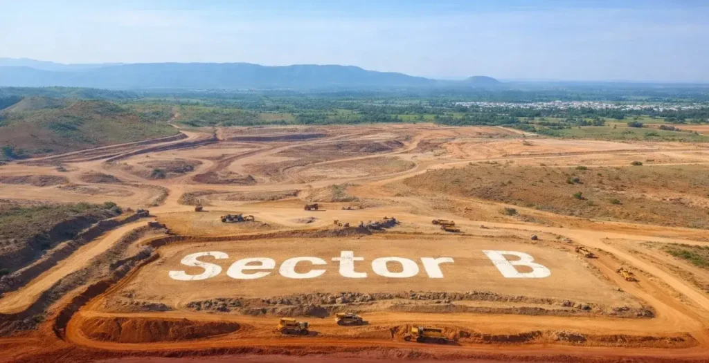 Aerial site photo of Sector B in Faisal Town Phase 2