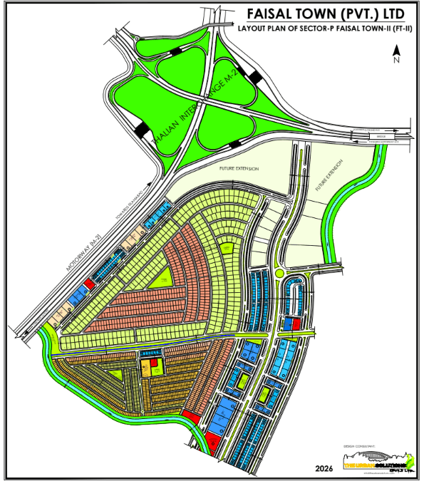 Layout plan of Sector P, Faisal Town II