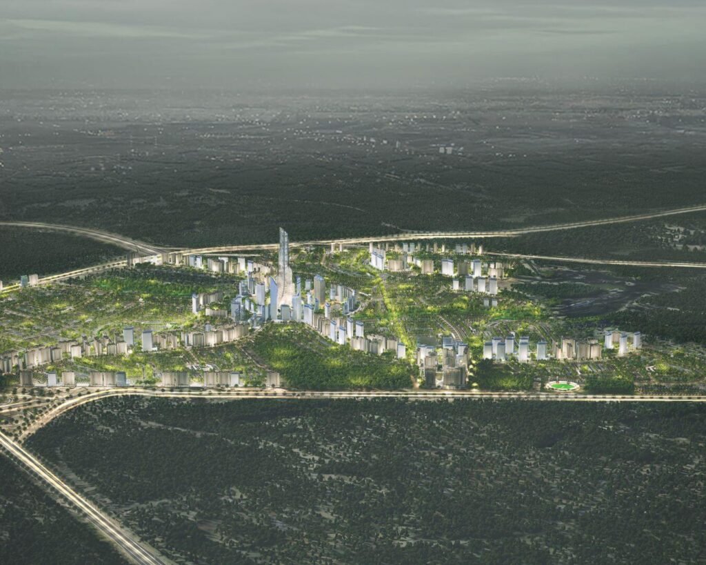 Aerial view of the Faisal Town Phase 2 area
